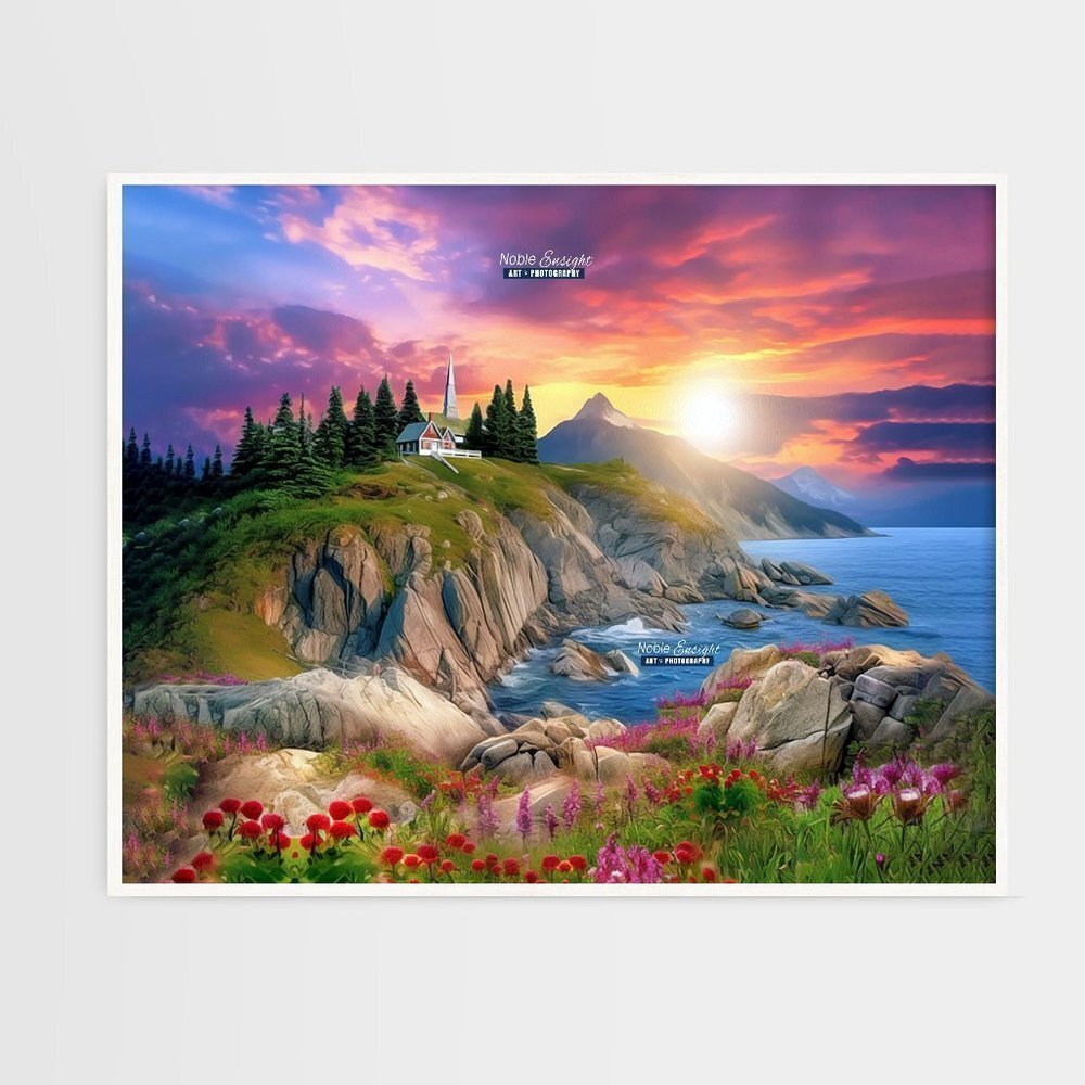 16x20 Majestic Gorgeous Landscape Fantasy Art Oil Painting‎ Print